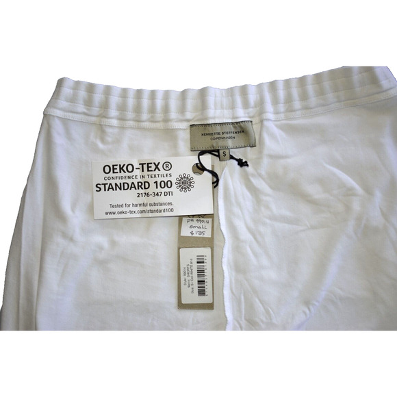 A4 NWT HENRIETTE STEFFENSEN White Stretch Pockets Drawstring Shorts Size S $135 - Picture 5 of 6